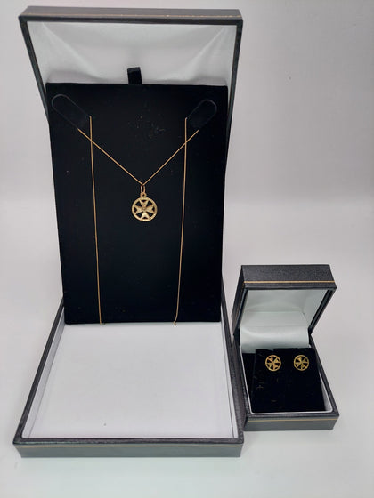 1.9G 9ct Gold Chain & Earring Set - 22