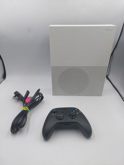 Xbox One S Console 1TB White Unboxed with black controller and power cables
