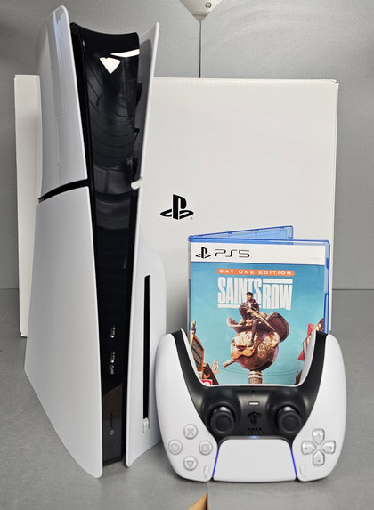 Playstation 5 Slim Disc Console, 1TB, White, Boxed + Saints Row