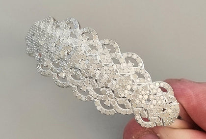 Silver Diamond Bangle
