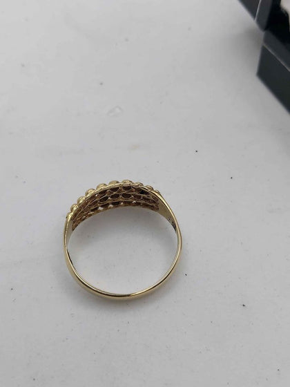 9ct Yellow Gold Mens Keeper Ring - 3.56 Grams - Size W - Not Hallmarked But Tested.
