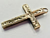 9ct yellow gold patterned cross pendant
