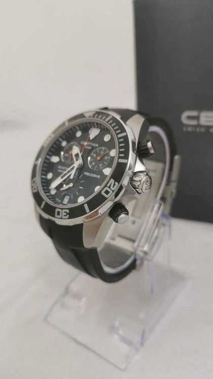 Certina DS Action Quartz Gents Divers Style Watch - With Date - Rubber Strap - Boxed *CHRONO NOT WORKING*