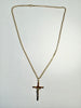 9ct yellow gold curb chain with cross 18"