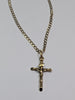 9ct gold curb chain with cross