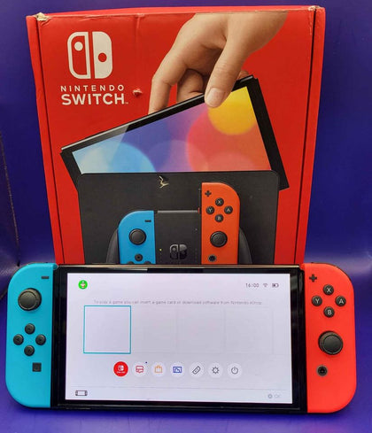 Switch Console, 64GB OLED + Neon Red/Blue Joy-Con, Boxed With All Accessories