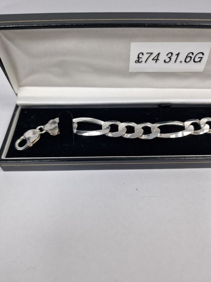 Silver Bracelet 925 31.6G 8'' in length