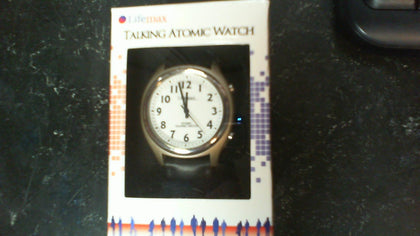 Lifemax Talking Atomic Watch With Leather Strap.