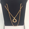 9ct Yellow Gold Twisted Rope Chain Necklace With Horse Hoof Pendant - 18" Long - 13.55 Grams