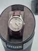 Citizen Men's Gold Plated Watch BA1054-55A – White Dial – Leather Strap – Boxed