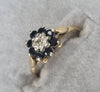 9ct gold ring sapphire stones size i