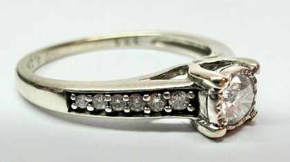 9ct White gold and diamond solitaire
