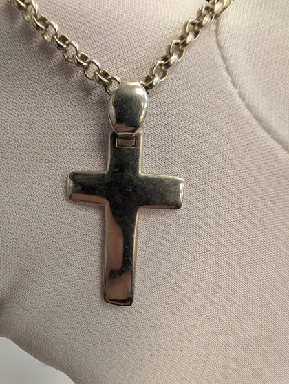 Silver Chain with Cross - 18