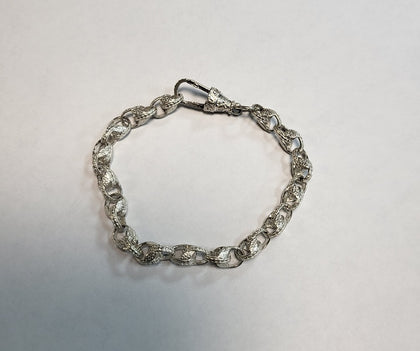 925 Silver Patterned Tulip Bracelet - 8