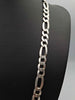 925 Sterling Silver 3-in-1 Figaro Chain Necklace - 24" Long - 52.08 Grams