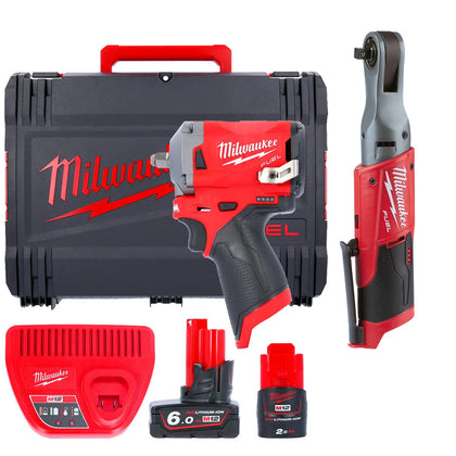 **Sale** Milwaukee M12 Fuel Impact Wrench and Ratchet Kit ** Unboxed **