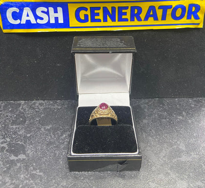 9ct Gold Stone Ring (Size R), 6.0g