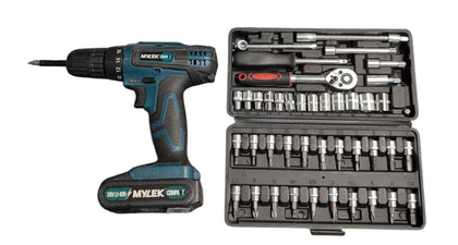 MYLEK Compakt Cordless Drill and Ratchit Set Bundle