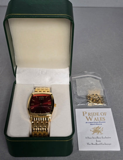 Pride of Wales 18ct Gold Plated Watch. *Boxed With Extra Links***