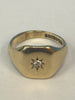 9CT GOLD SIGNET WITH STUNNING STONE RING