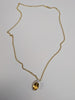 9ct gold Belcher chain with large yellow stone pendant