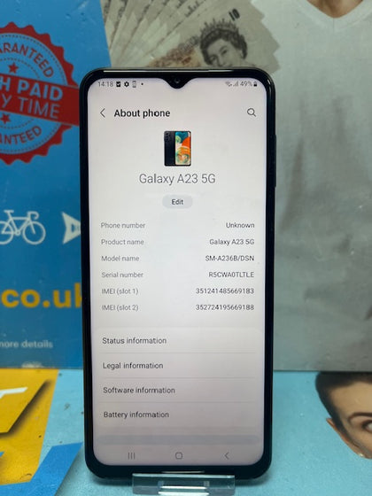 Samsung Galaxy A23 - Dual Sim - Black - Unboxed.