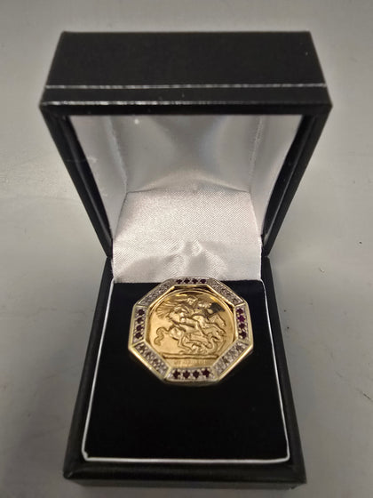 9ct Gold Ring Severin Foil, 8.6G Size W