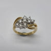 18ct Gold 0.60ct Diamond Crossover Style Cluster Head Ring - Size M (RRP £2800)