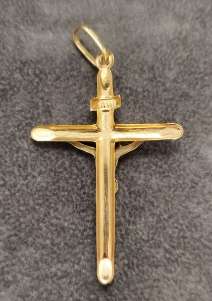 9ct Yellow & White Gold Crucifix