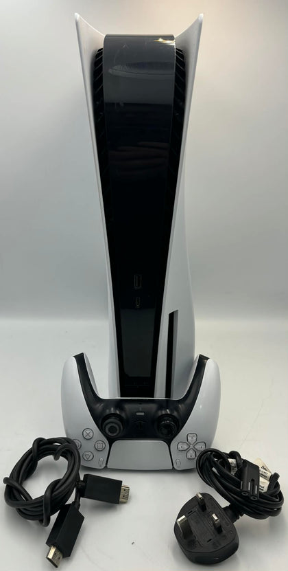 PlayStation 5 Console, 825GB, White, unboxed with pad and cables