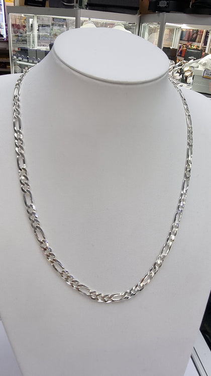 SILVER FIGARO CHAIN 22