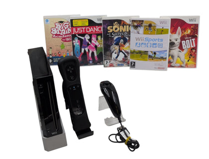 Nintendo Wii Black Edition with Game Bundle 
