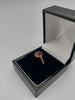 9K Gold Diamond Ring, Red Stone with Diamond Surrounding, 1.70Grams, Size: L