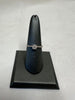 9ct White Gold White Gem Ring - Size R