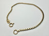 9ct yellow gold box chain bracelet 7.5"
