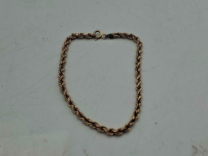 Yellow Gold Twisted Rope Chain Bracelet - 8