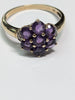 9CT GOLD PURPLE STONE RING SIZE P 1/2