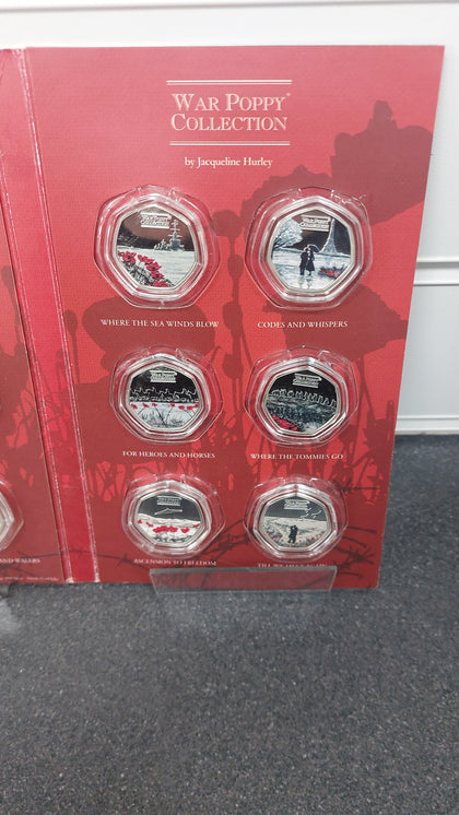 War Poppy Collection By Jacqueline Hurley 14 Coins Set Combat Stress