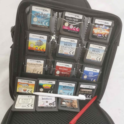 Nintendo DSi XL Console, Dark Brown, With 2 Extra Pens & 16 Game Bundle With Nintendo Case