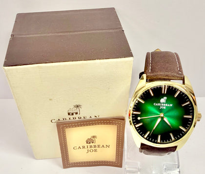 Caribbean Joe CJ7127GD Men’s Leather Watch