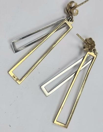 9ct Gold Two Tone Earrings