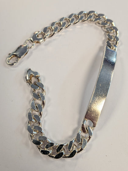 Silver  Curb I.d Bracelet