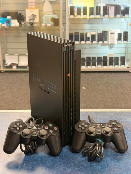 ps2 playstation 2 console two controllers