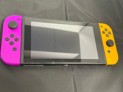 switch console purple and orange joycon