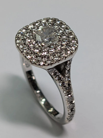 18Ct White Gold Diamond Ring size J