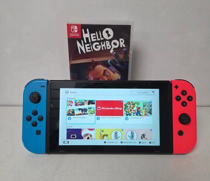 Nintendo Switch Console - Neon Red/Blue & 1 Game