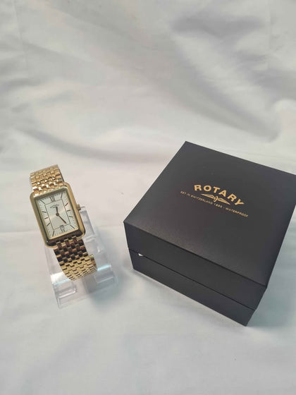 Gents Rotary GB02690/03 Gold Finish Quartz Watch on Steel Bracelet - Boxed With Links