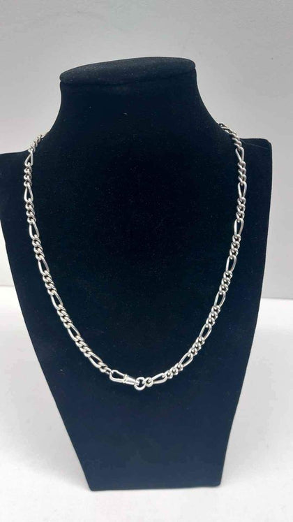 925 Sterling Silver 3-In-1 Figaro Chain Necklace - 31.26 Grams - 20