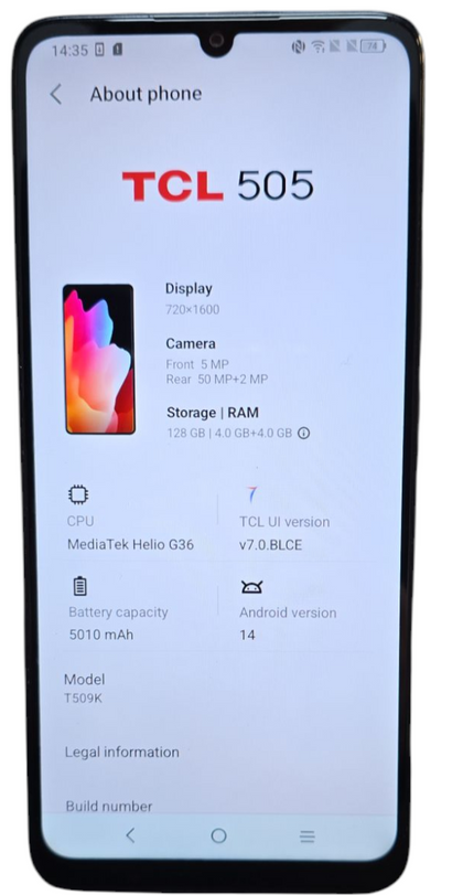 Tcl 505 128GB 4G