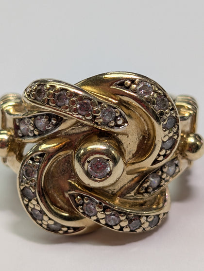 9CT Swirl Style Ring - Size V